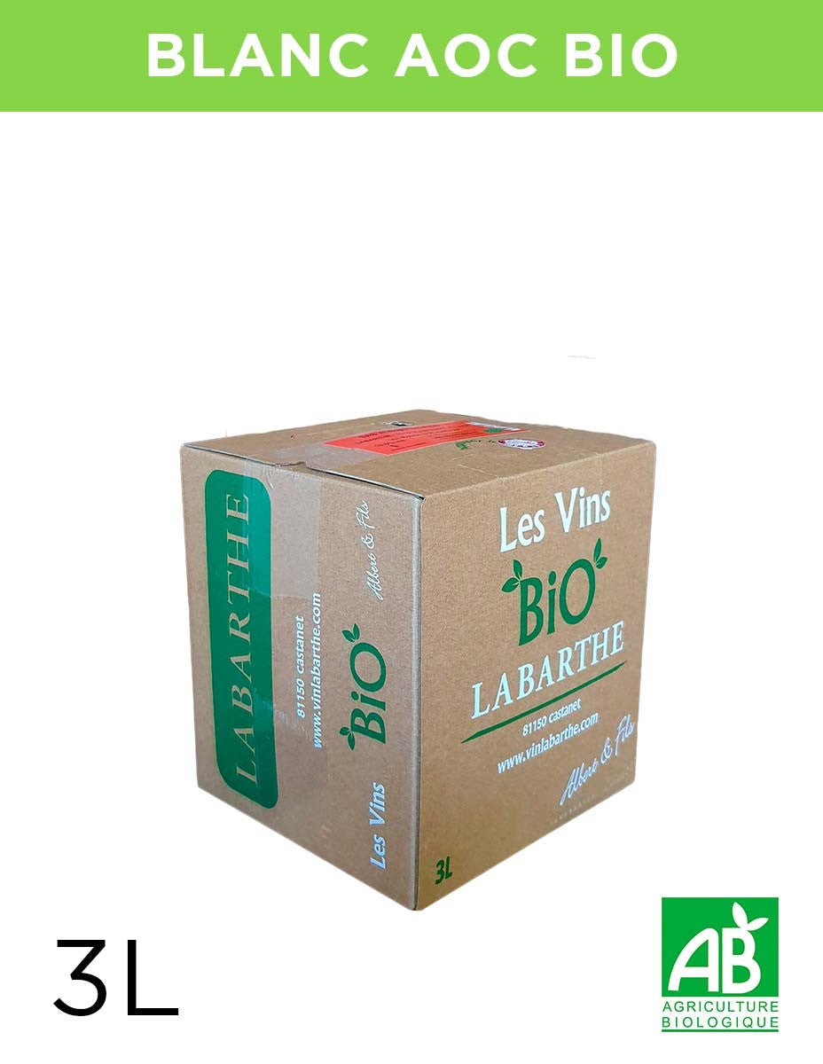 Vin Blanc sec 12° 3L Gaillac AOC Bio - Domaine de Labarthe