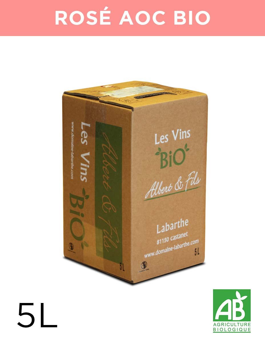 Vin rosé 12,5° 5L Gaillac AOC Bio - Domaine de Labarthe